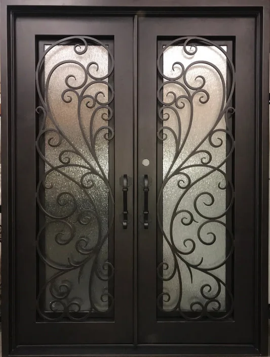 Azalea front entry double iron doors