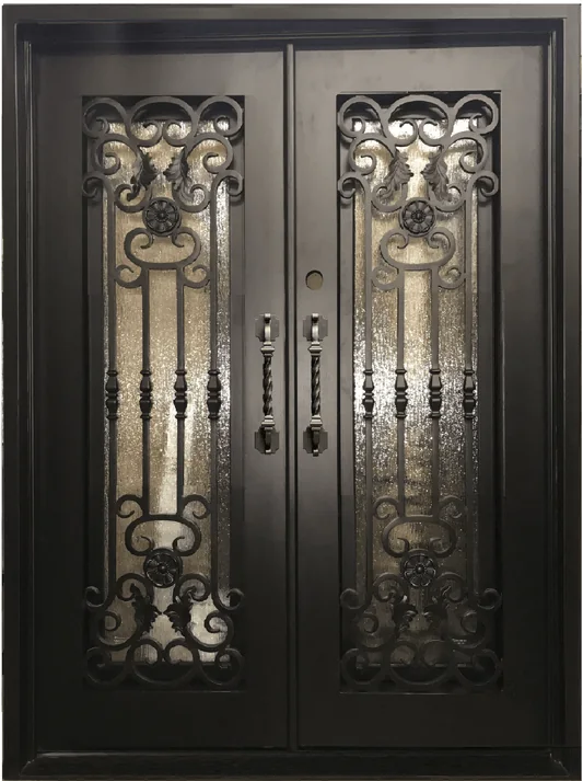 Camellia square top iron door