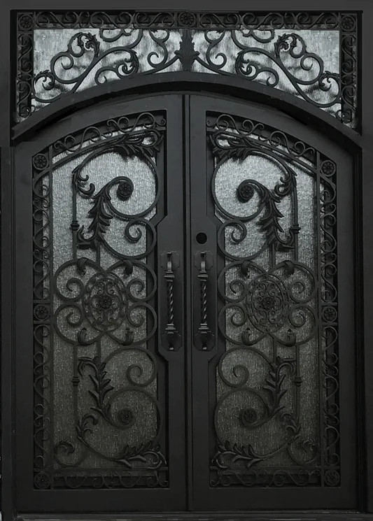 Carnation arch top iron door
