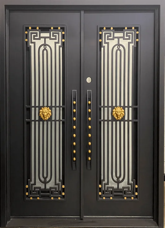 Cosmo frosted glass iron door