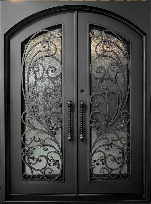 Peacock 2 flat top arch iron door