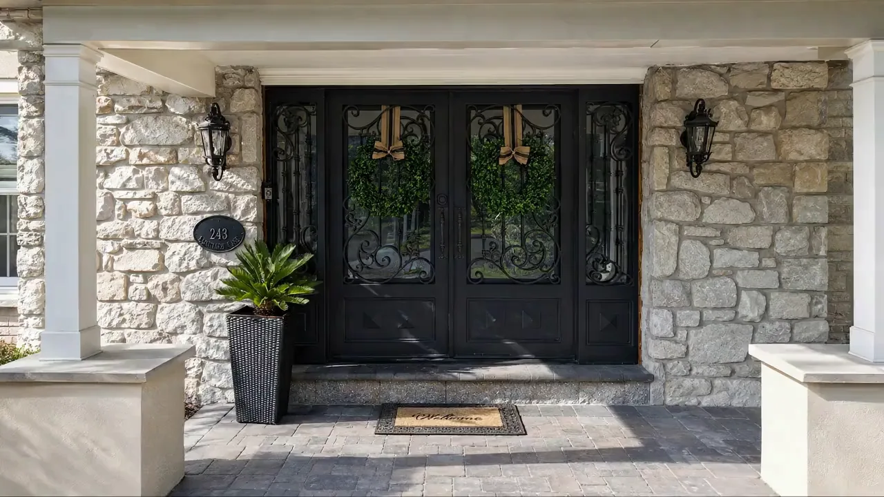 Detail of a wrought iron door